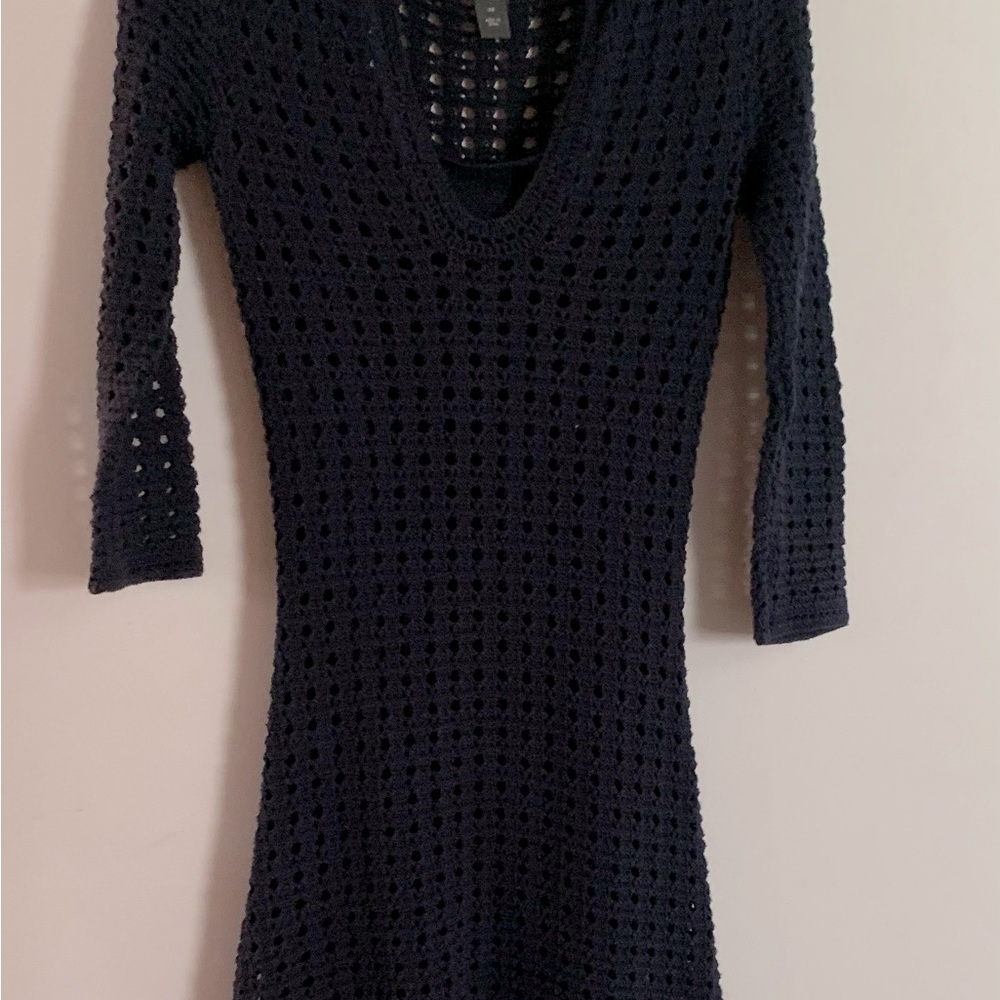 Knit dress.  Navy blue, lined, knee length.
